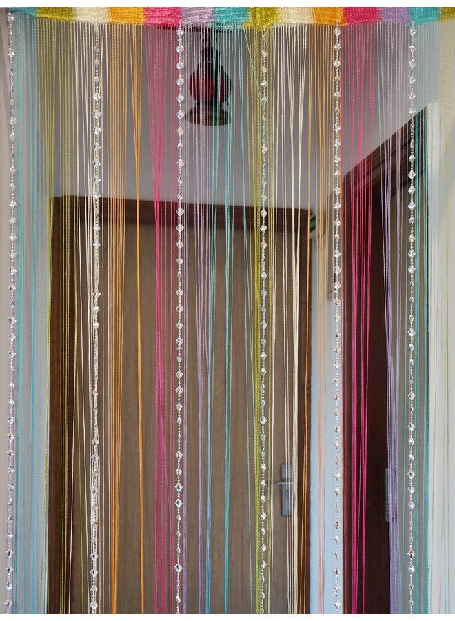 بينديا ستارة خيطية مزخرفة من PINDIA مع فاصل غرفة فاخر من خرز خيط الطائرة الورقية الفضية - 7 أقدام، متعدد الألوان - Image 3