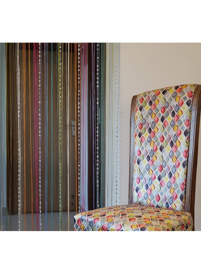 بينديا ستارة خيطية مزخرفة من PINDIA مع فاصل غرفة فاخر من خرز خيط الطائرة الورقية الفضية - 7 أقدام، متعدد الألوان - Image 2