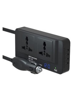 OIMG 200W Car Power Inverter DC 12V To 220V AC Car Inverter 4 USB Ports Charger Adapter Car Plug Converter With Switch And Current LCD Screen  - Image 1