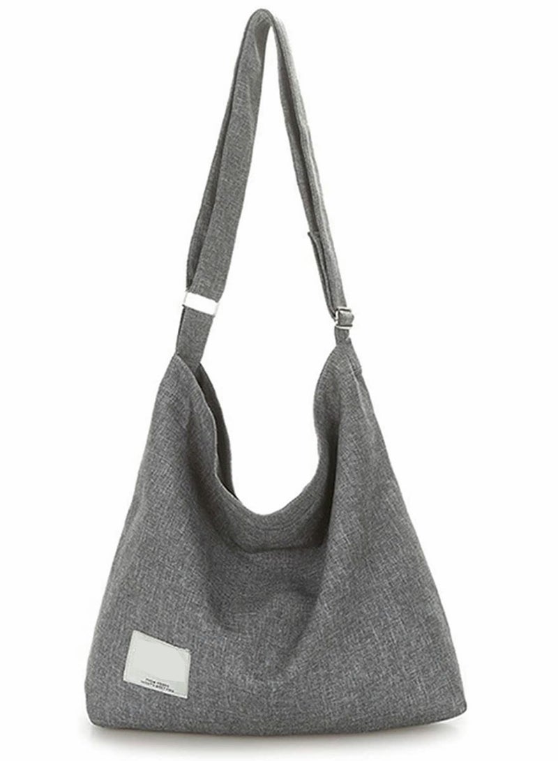 Stylish Large Capacity Canvas Hobo Handbag for Women - Versatile Tote Bag for Travel & Daily Use, 36x36x9cm  - Image 1