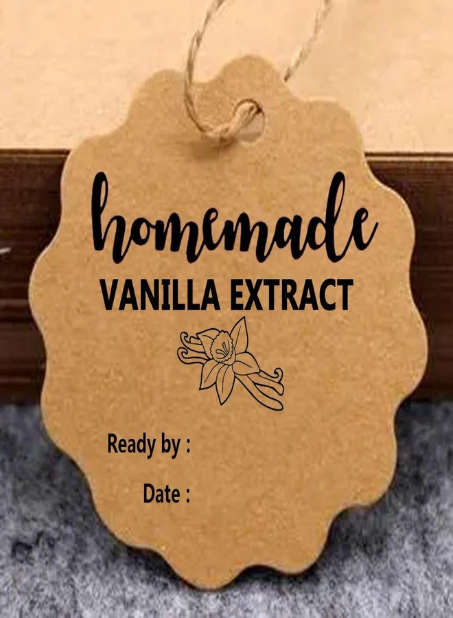 Besttile Kraft Homemade Vanilla Extract Stickers,Christmas Vanilla Homemade with Love Tags for Handcrafted Vanilla Bottles,1.5 inch,100 Pcs (Kraft) - Image 1