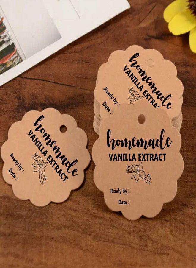 Besttile Kraft Homemade Vanilla Extract Stickers,Christmas Vanilla Homemade with Love Tags for Handcrafted Vanilla Bottles,1.5 inch,100 Pcs (Kraft) - Image 2