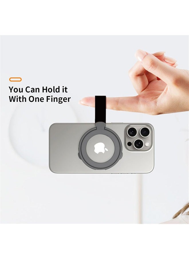 Raxoom Magnetic Phone Grip Holder Kickstand, Compatible with PopSockets MagSafe Ring Removable, for iPhone, Samsung Galaxy, Google (Black) - Image 3