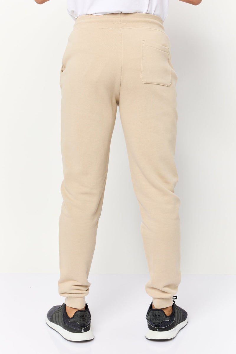 Celio Men Regular Fit Solid Jogger Pants, Taupe - Image 4