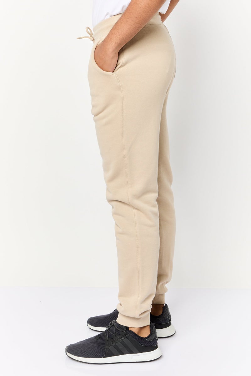 Celio Men Regular Fit Solid Jogger Pants, Taupe - Image 3
