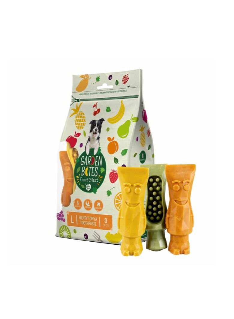 Duvo + Dog Garden Bites Fruity Tonya Toothpaste 13,5cm - 3pcs Mixed Colors - Image 1