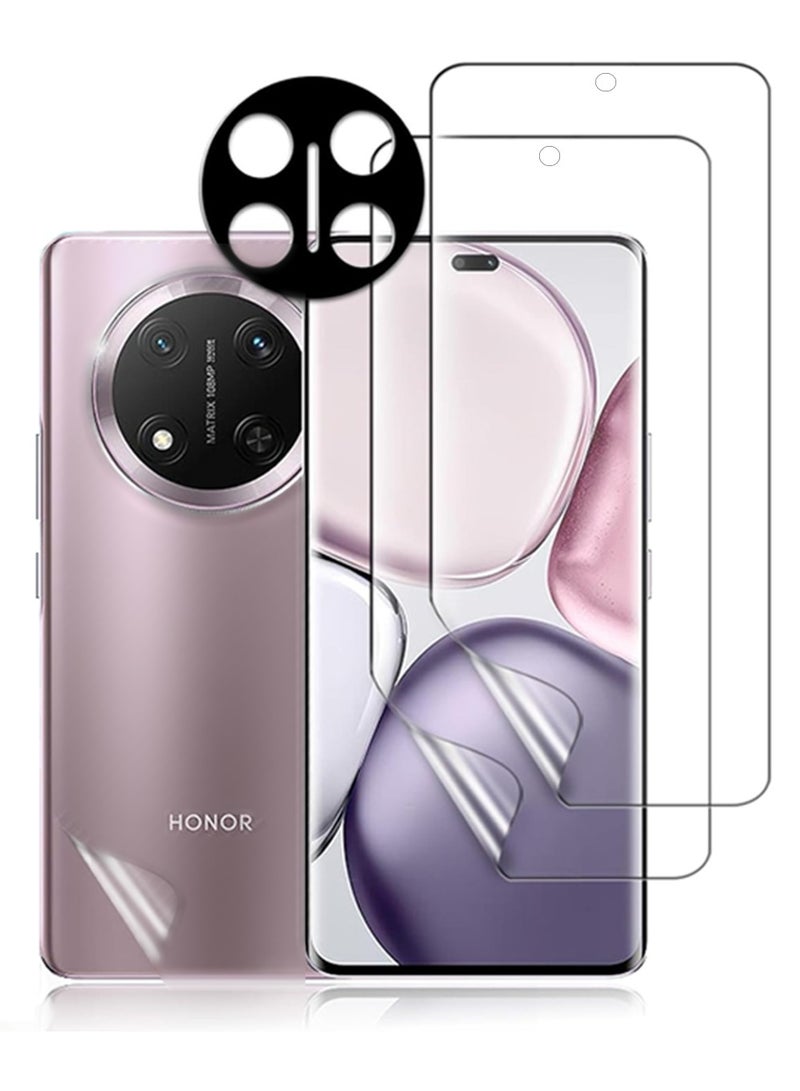 إكس ليفيل واقي شاشة مرن ٤ في ١ لهاتف Honor X9C، مع واقيي شاشة مرنين: غشاء زجاجي للكاميرا ٩H، وطبقة خلفية. واقي عدسة، غشاء هيدروجيل ناعم من مادة TPU، غير قابل للكسر، شفاف عالي الوضوح، سهل التركيب، مقاوم للخدش، مضاد لبصمات الأصابع، خالٍ من الفقاعات. واقي شاشة لهاتف Honor X9c، مقاس ٦.٧ بوصة، شفاف عالي الوضوح، سهل التركيب، حماية عسكرية، مقاوم للخدش، مضاد لبصمات الأصابع، خالٍ من الفقاعات، غشاء زجاجي مقوى ٩H لهاتف - Image 1