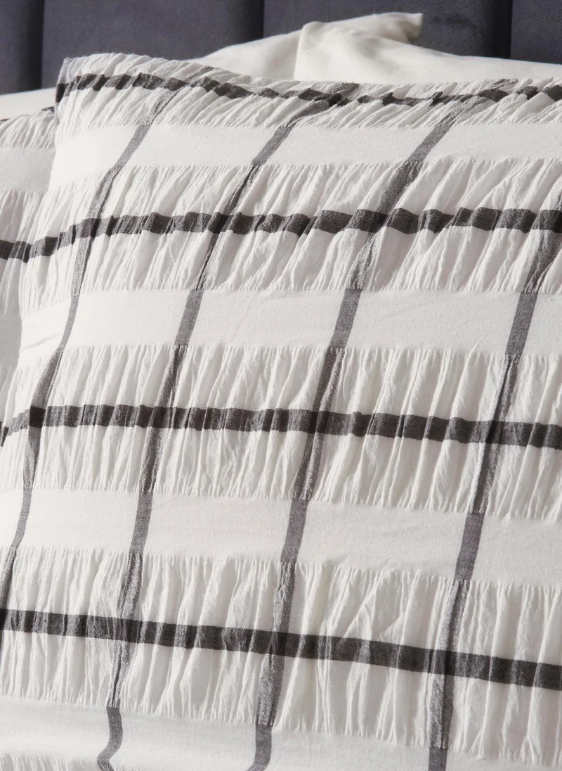 Matalan Black Check Seersucker Duvet Set