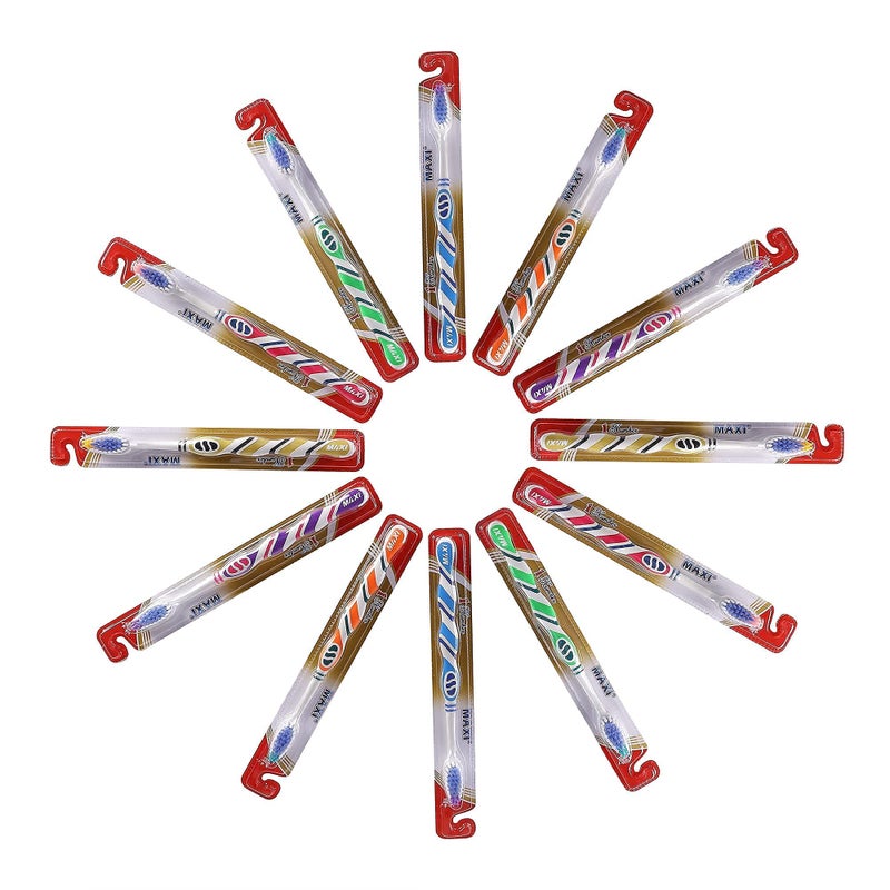MAXI 1 Number Soft Bristles Toothbrush, Multicolor (Pack of 12) - Image 4