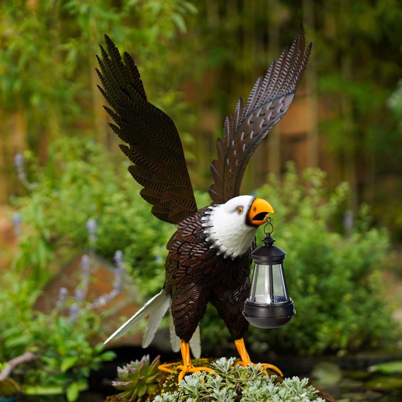 Nacome Metal Bald Eagle Large Outdoor StatuesYard Decorations Outdoor Garden Sculptures  StatuesGarden Gifts