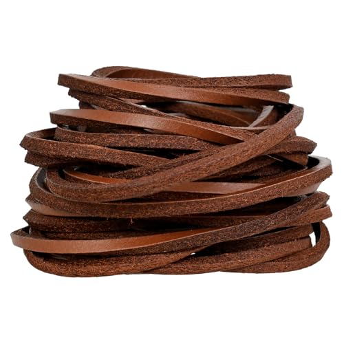 Genique Real/Genuine 3mm Leather Cord 5 Metres, 1/8 inch Leather Strips, Leather Shoe Laces, for Boot Laces, Necklace, Bracelets, Jewelry Making, Crafting, Baseball Glove Repair (Tan, 3MM) - Image 1
