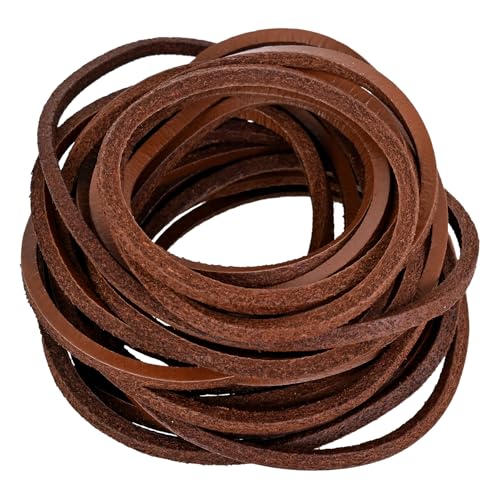 Genique Real/Genuine 3mm Leather Cord 5 Metres, 1/8 inch Leather Strips, Leather Shoe Laces, for Boot Laces, Necklace, Bracelets, Jewelry Making, Crafting, Baseball Glove Repair (Tan, 3MM) - Image 2