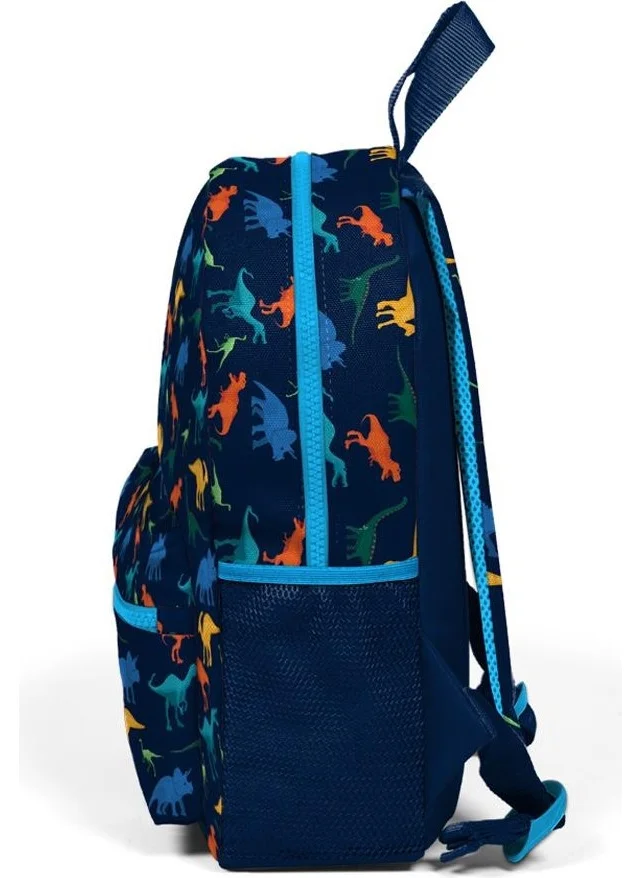 كورال هاي Kids Navy Blue Dinosaur Patterned Two Compartment Nest Backpack 23353