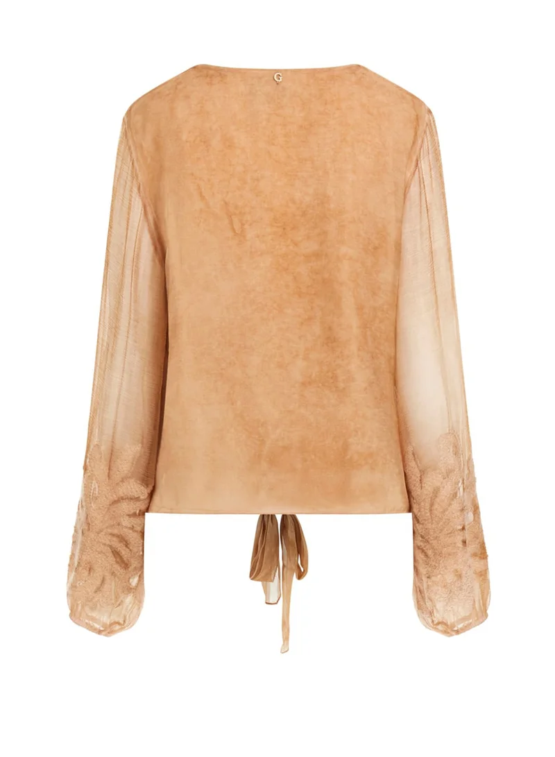 GUESS Long Sleeve Camilla Garment Dyed Top