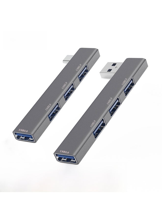Computer Aluminum Alloy 3.0 Notebook Usb Multi-interface Wireless HUB Cable Splitter Typec Extension Expansion Dock-Number Of Interfaces:Aluminum Alloy 3.0USB Left To 4-port USB ] - Image 2