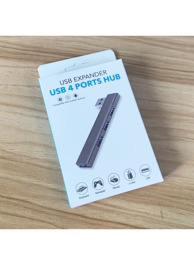Computer Aluminum Alloy 3.0 Notebook Usb Multi-interface Wireless HUB Cable Splitter Typec Extension Expansion Dock-Number Of Interfaces:Aluminum Alloy 3.0USB Left To 4-port USB ] - Image 1