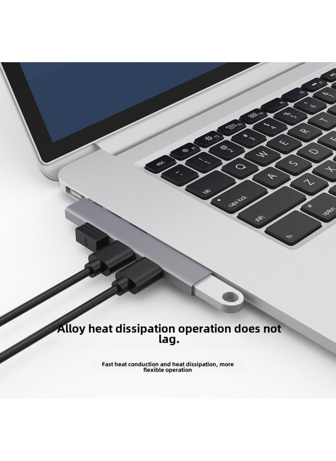 Computer Aluminum Alloy 3.0 Notebook Usb Multi-interface Wireless HUB Cable Splitter Typec Extension Expansion Dock-Number Of Interfaces:Aluminum Alloy 3.0USB Left To 4-port USB ] - Image 3