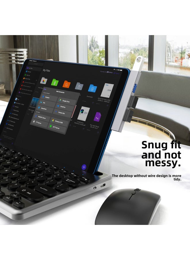 Computer Aluminum Alloy 3.0 Notebook Usb Multi-interface Wireless HUB Cable Splitter Typec Extension Expansion Dock-Number Of Interfaces:Aluminum Alloy 3.0USB Left To 4-port USB ] - Image 4