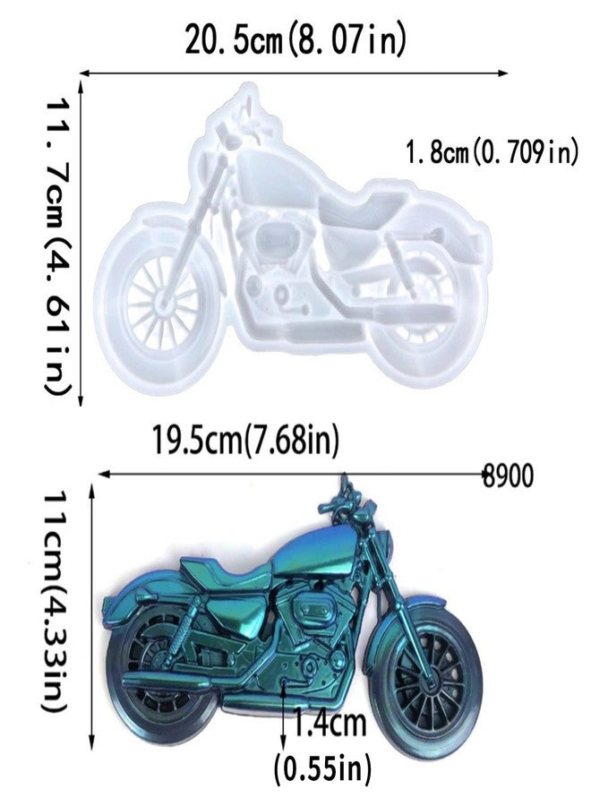 Wehous Unique Motorcycle Silicone Mold 3D Cool Motorcycle Resin Mold Epoxy Mold Vintage Wall Hanging Home Decor Motorbike Silicone Molds for Cake Fondant Chocolate Car Vehicle Craft Resin Accessories - Image 3