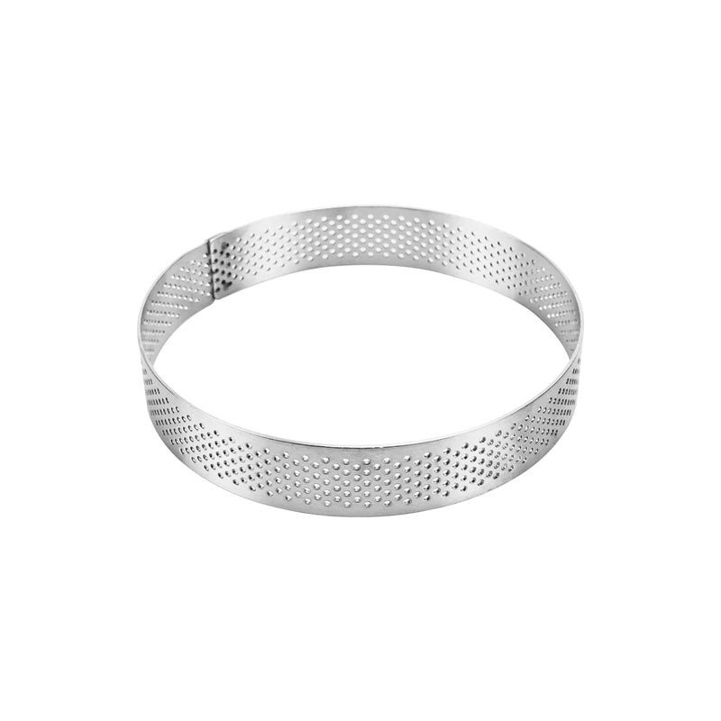 Uyauld Stainless Steel Perforated Tart Ring 43 inch HeatResistant Cake Mold Ring 11CM Nonstick Pastry Dessert Utensil Circle Baking Tool for French Fruit Tarte Round 11cm43 inch