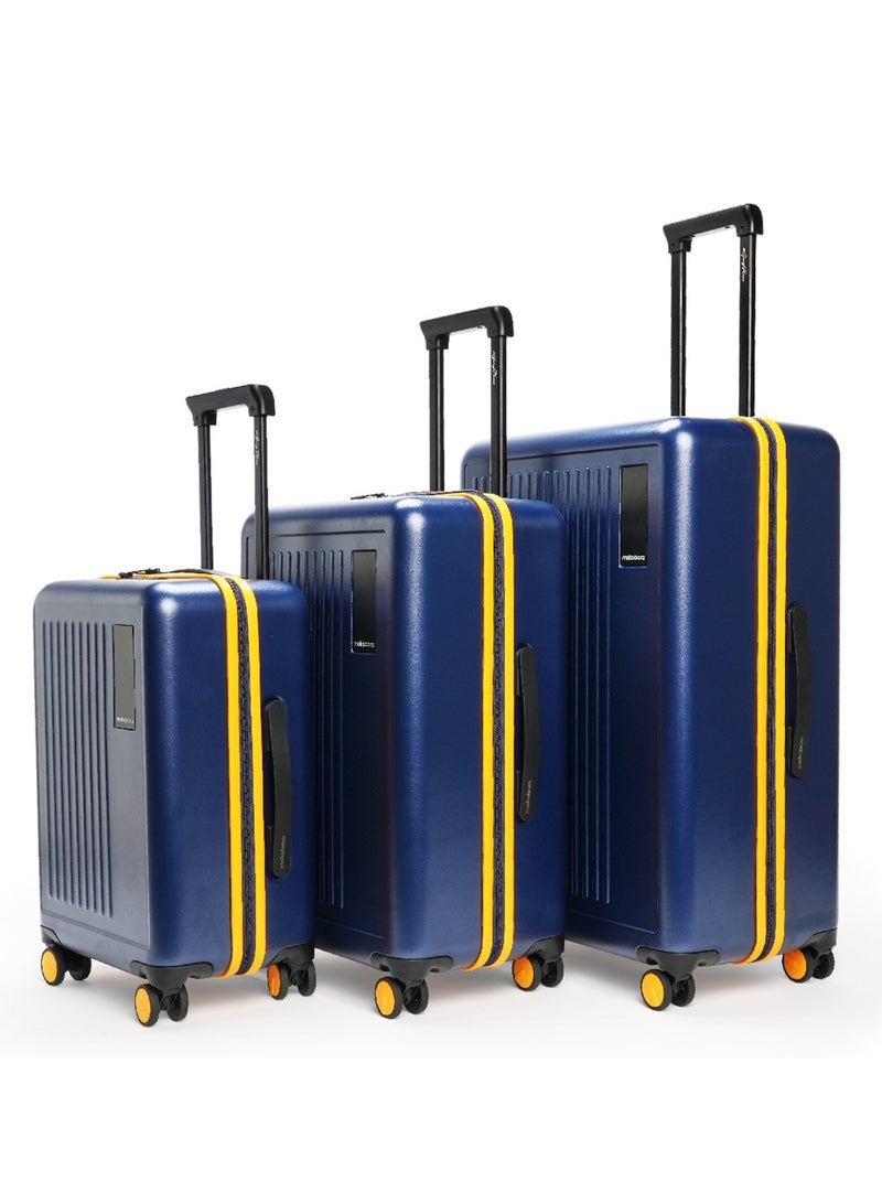 Mokobara The Transit Luggage Set - Polycarbonate Material | We Meet Again Sunray, Navy Blue - Image 1