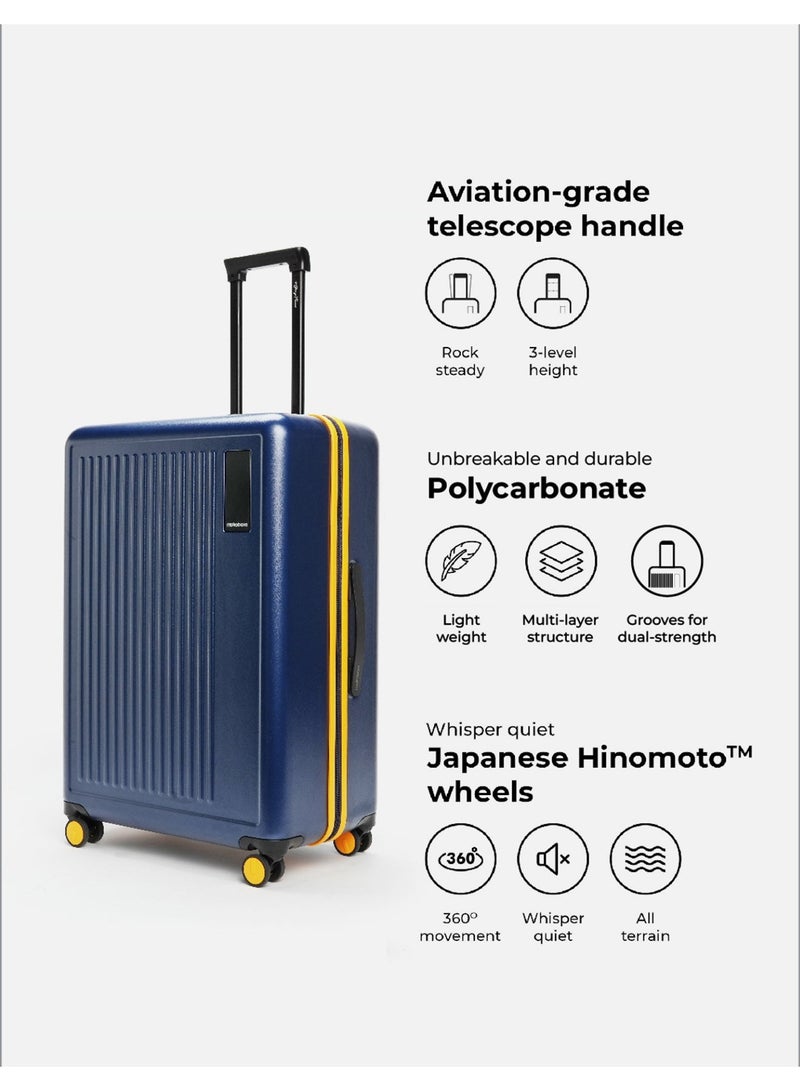 Mokobara Transit Luggage Set of 3|Cabin 40L+Check-in 65L+Large 100L|Makrolon Polycarbonate Hardshell|TSA Lock & YKK Zippers|Blue(We Meet Again Sunray 2.0) - Image 5