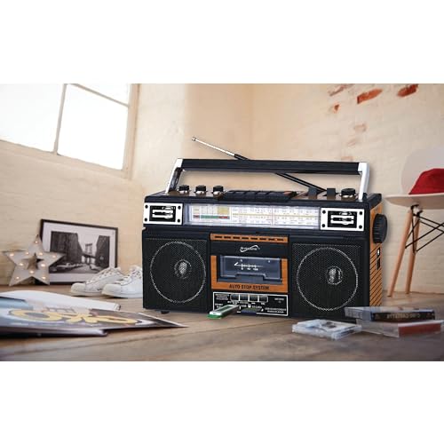 SUPERSONIC راديو وكاسيت سوبر سونيك SC-3201BT 4 نطاقات ومكبر صوت بلوتوث، راديو AM/FM/SW مع تشغيل MP3، USB وبطاقة SD، 3 نطاق EQ ومدخل سماعة - Image 2