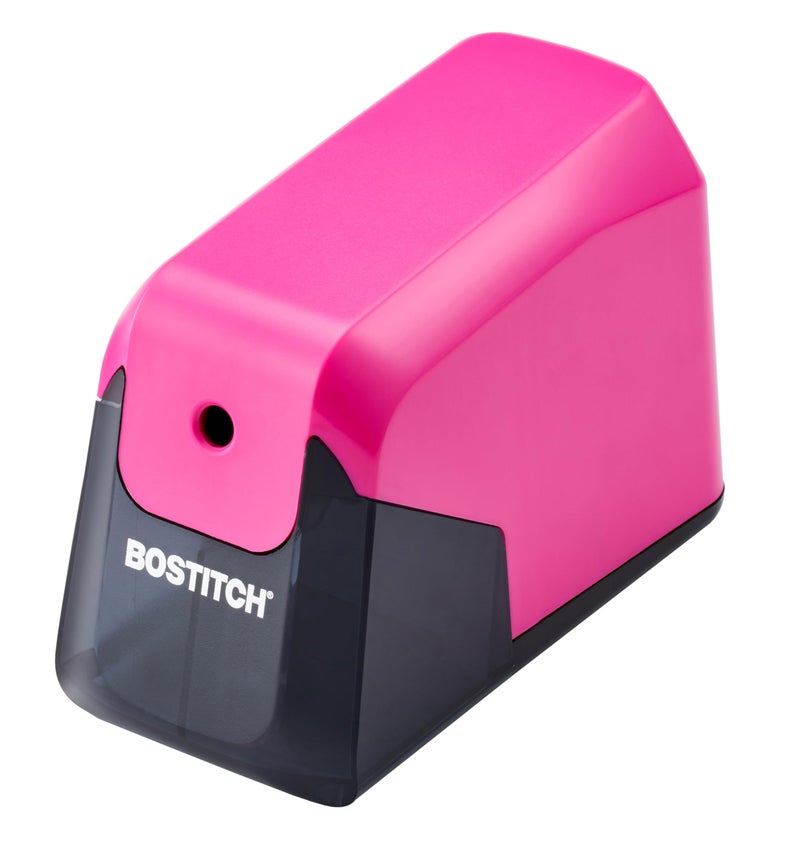 Bostitch Office Battery Pencil Sharpener, 4X Longer Cutter Life, Tip Saver Technology, Pink - Image 1