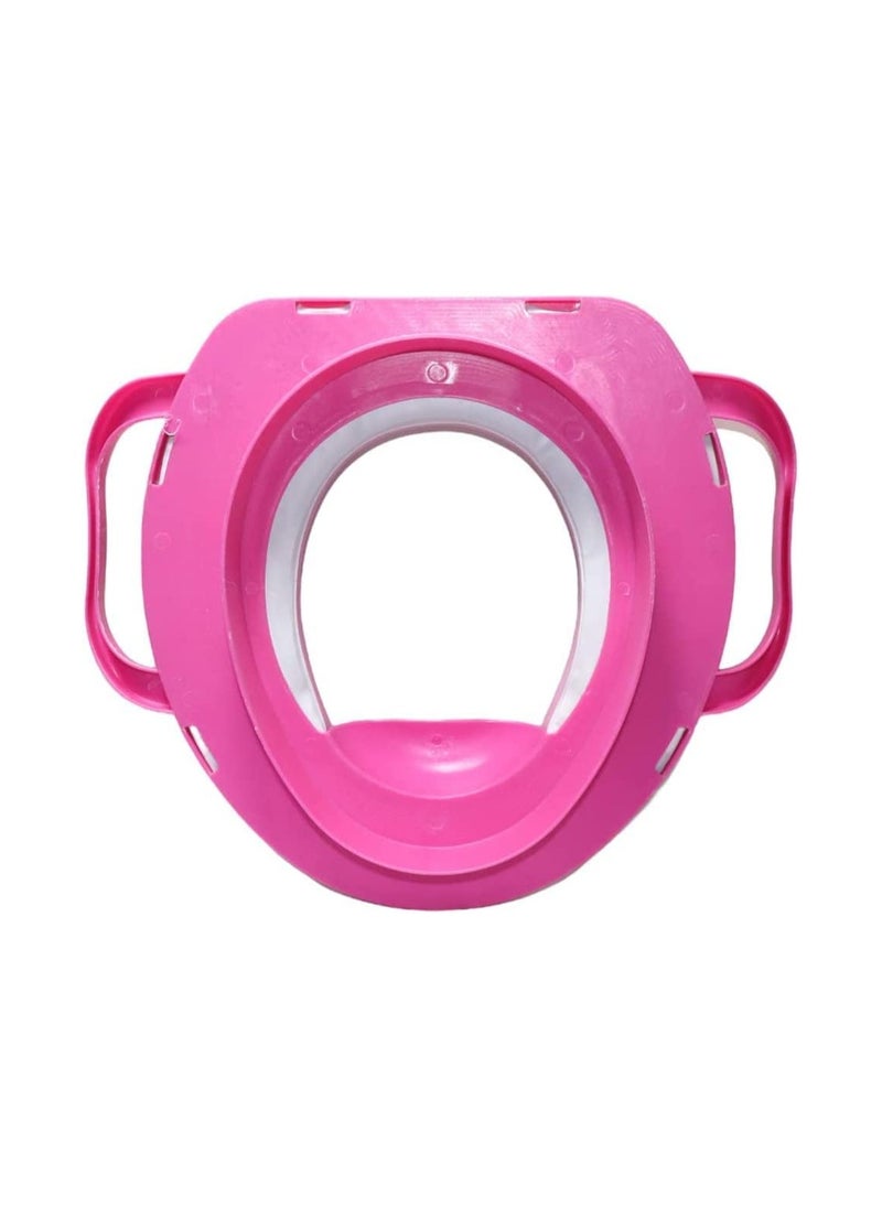 VIO - Cushioned Children Toilet Seat Baby Toddler Child Kids Adapter Toilet Seat with Handles Potty Training Seat for Western Toilet for Boys and Girls Fits Round and Oval Toilets Printed - Image 1
