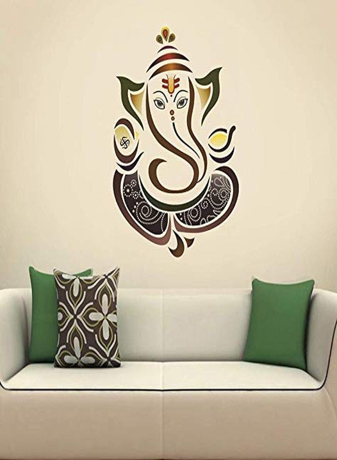 ملصق حائط غانيشا الملون من تيك جيفتي™، الحجم القياسي - 50 سم × 69 سم، اللون - متعدد الألوان