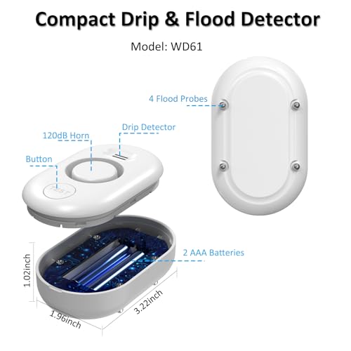 METAK 3 Pack WD61 Water Leak Detector for Home Support Pair with METAK W13 WiFi Gateway Sold Separately for App Alert Water FloodDrip Sensor Alarm for BasementKitchenBathroomLaundry RoomSinkPipe - Image 3
