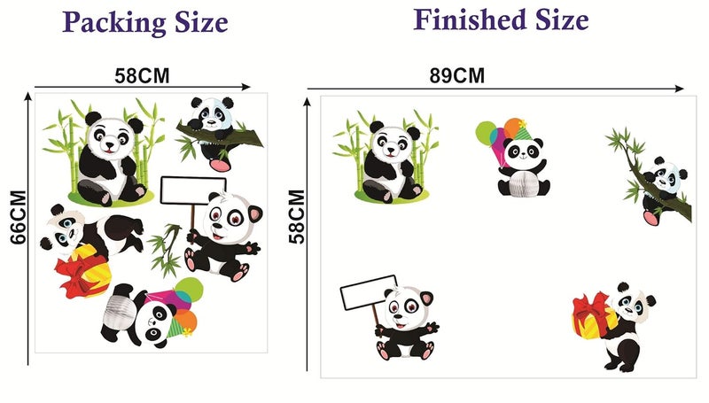 DecorVilla Decor Villa PVC Vinyl Panda 3D Wall Sticker JUST Peel Stick New Modern Art Trendy Wall Stickers for Home Decoration Living RoomOffice Bedroom etc Size 58 CM X 50 CM Multicolor - Image 4