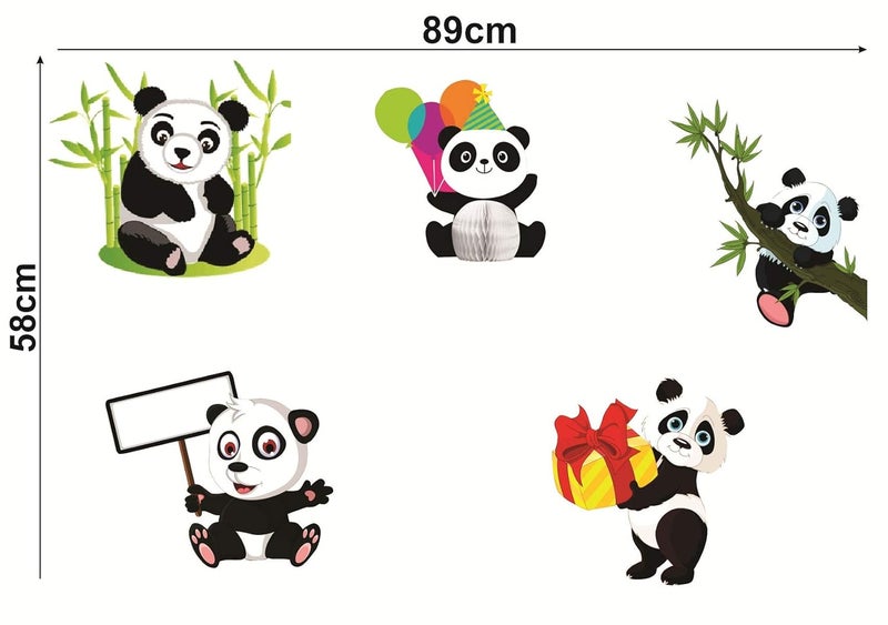 DecorVilla Decor Villa PVC Vinyl Panda 3D Wall Sticker JUST Peel Stick New Modern Art Trendy Wall Stickers for Home Decoration Living RoomOffice Bedroom etc Size 58 CM X 50 CM Multicolor - Image 5