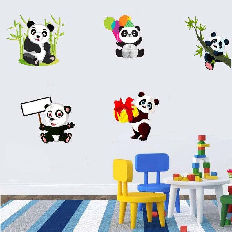 DecorVilla Decor Villa PVC Vinyl Panda 3D Wall Sticker JUST Peel Stick New Modern Art Trendy Wall Stickers for Home Decoration Living RoomOffice Bedroom etc Size 58 CM X 50 CM Multicolor - Image 2