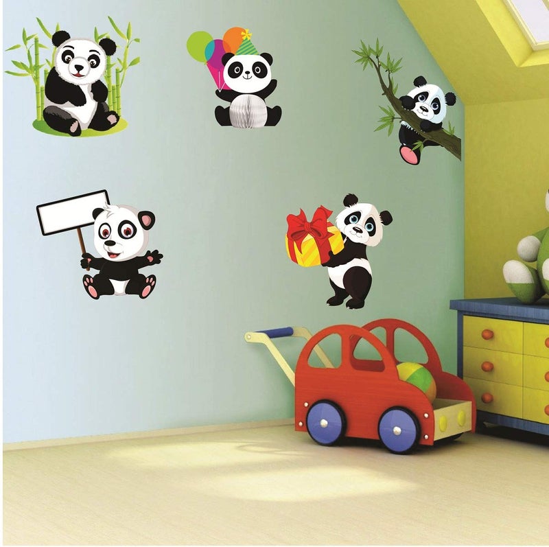 DecorVilla Decor Villa PVC Vinyl Panda 3D Wall Sticker JUST Peel Stick New Modern Art Trendy Wall Stickers for Home Decoration Living RoomOffice Bedroom etc Size 58 CM X 50 CM Multicolor - Image 3