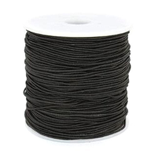 Nicedmm 0.8mm Prayer Beads Elastic Thread - 109 Yard - Core-Spun Elastic Cord for DIY Hand Knitting Beads String Rope Buddha Beads (Black) - Image 1