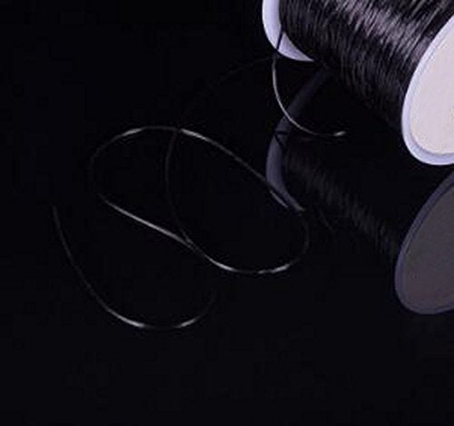 Nicedmm 0.8mm Prayer Beads Elastic Thread - 109 Yard - Core-Spun Elastic Cord for DIY Hand Knitting Beads String Rope Buddha Beads (Black) - Image 2