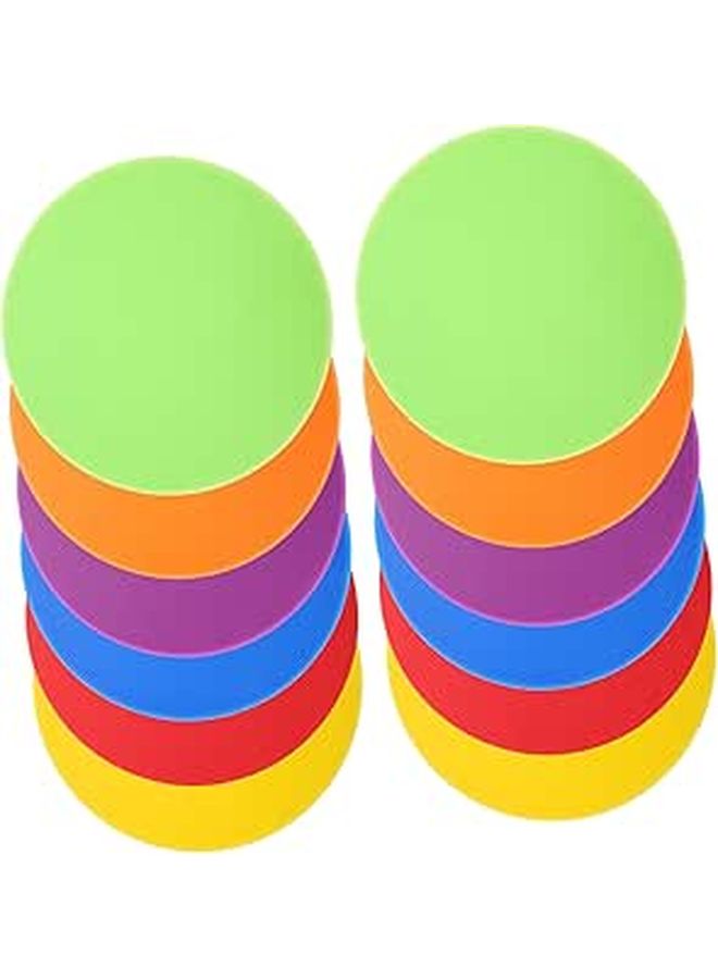 12 Pcs Non Slip Flat Marker Discs For Soccer Football Basketball Sports Training - Image 1