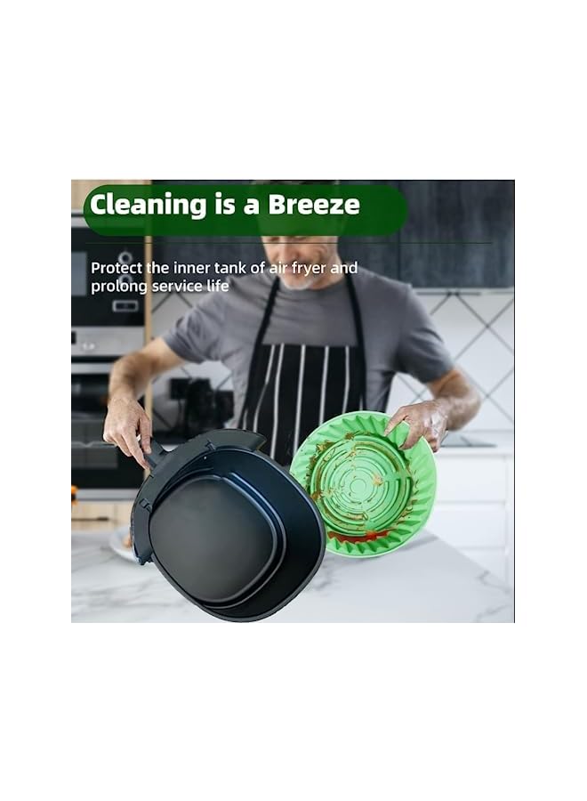 Raxoom Pack Air Fryer Silicone Liners 8.5/7.5inch Reusable Air Fryer Silicone Pot Air Fryer Basket for 3.2-8QT Round Air fryer Oven Accessories Silicone Baking Tray Pots (8.5inch 4.5QT or Bigger) - Image 3