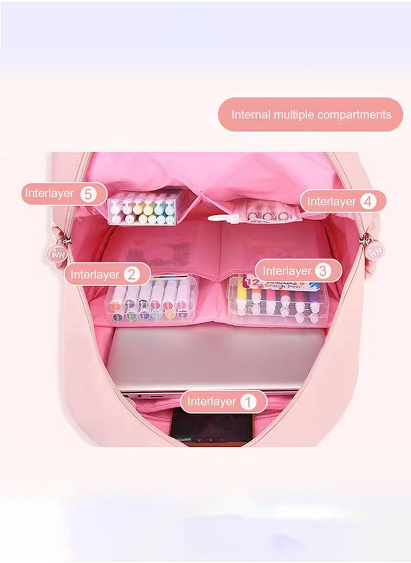 Generic Backpacks for Girls,Waterproof, Large Capacity, Lightweight Kids Backpack with Ergonomic Support, Wide Shoulder Straps, Stylish Color, Cute Design – Ideal for School, Kindergarten, Travel  - Image 4