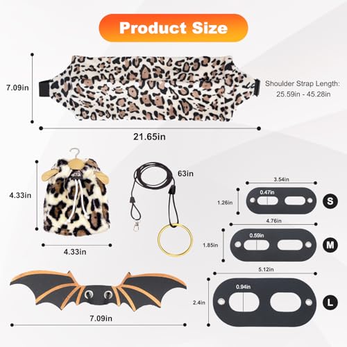 Kiiocwev Bearded Dragon Lizard Leash Harness 3-Piece Set,Reptile Small Pet Backpack,3 Size Pack Adjustable Bearded Dragon Harness and Soft Comfortable Lizard Vest -Leopard Pattern - Image 2