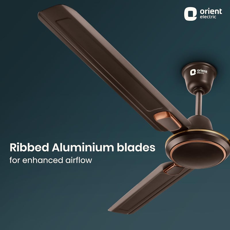 Orient Electric Orient Electrics 1200 mm Pacific Air Dco Decorative ceiling fan Powerful airflow BEE Star Rated 2year warranty Smoke Brown pack of 1  - Image 2
