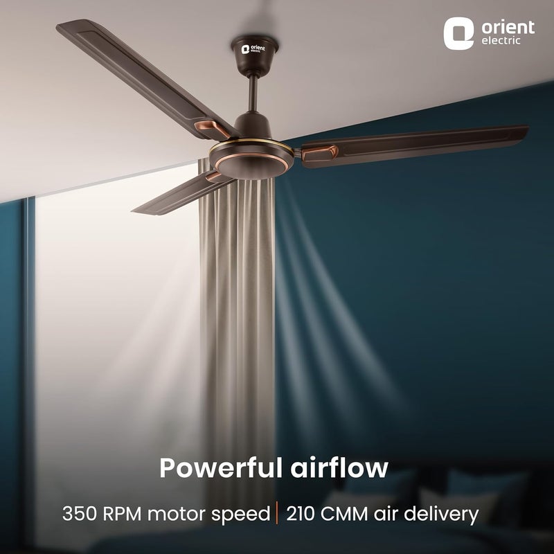 Orient Electric Orient Electrics 1200 mm Pacific Air Dco Decorative ceiling fan Powerful airflow BEE Star Rated 2year warranty Smoke Brown pack of 1  - Image 3