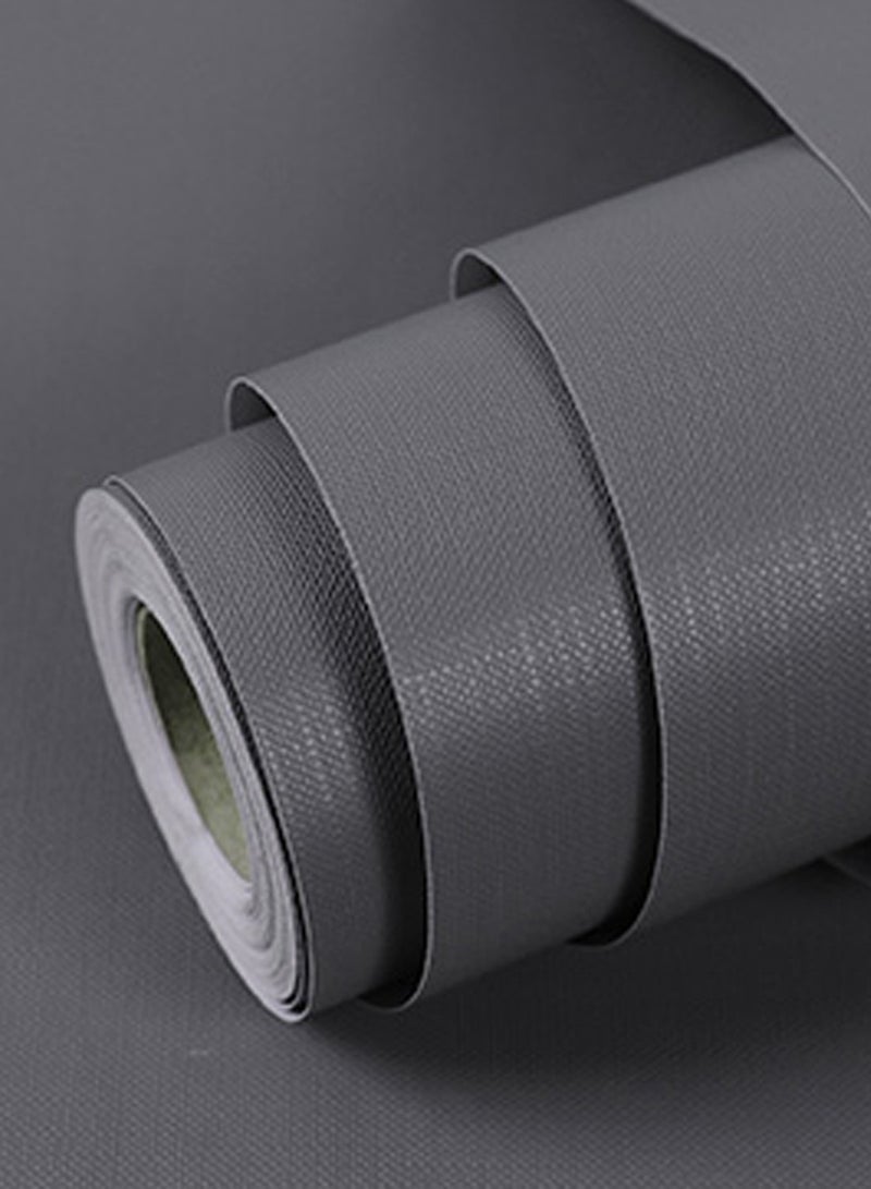 نوايوو ورق جدران قابل للتقشير واللصق، 40 سم × 10 م، ورق جدران لاصق مقاوم للماء، ورق جدران ذاتي اللصق، لفافة فينيل لتزيين الجدران والمطبخ وغرفة النوم (رمادي غامق) - Image 2