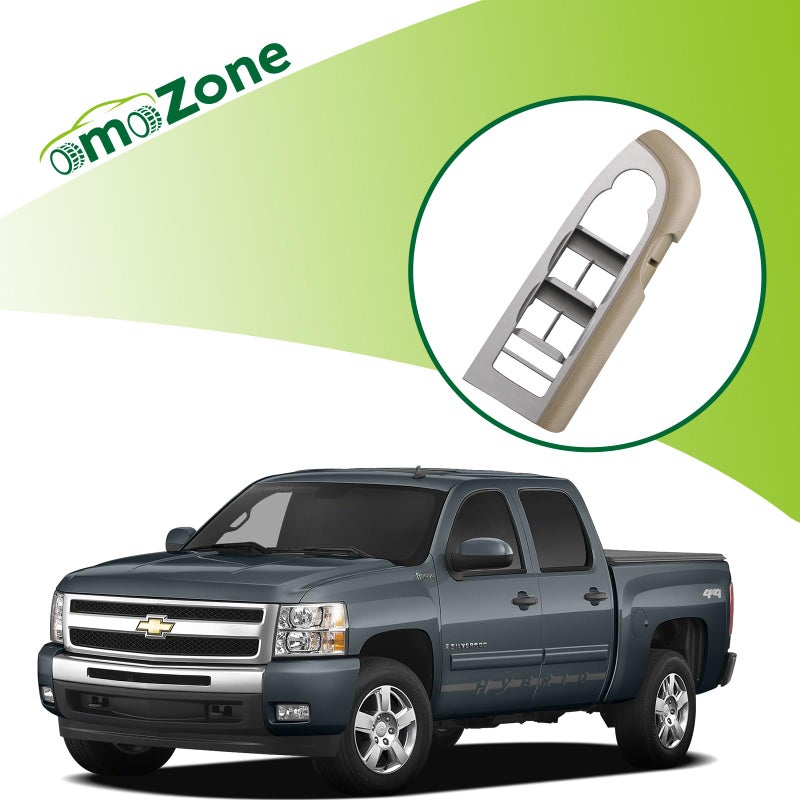 Generic omoZone Window Switch Bezel Trim Front Left Driver Side Door Control Switch Panel Cover Cashmere Compatible with 2010-2014 Chevrolet Chevy Silverado GMC Sierra Replaces 20922502 20877656  - Image 2