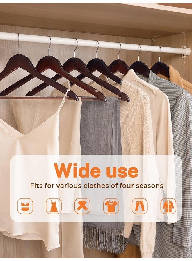 ANH MART ANH MART Wooden Aesthetic Hangers for Clothes - Premium Wardrobe Hangers with Precision Notches for Space-Saving & Hanging Clothes, Ideal for Suits, Jackets (12 -Pack) (Walnut)  - Image 4