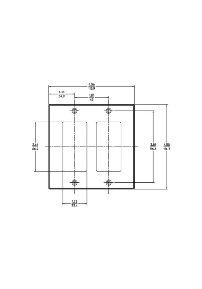 Leviton 80409-E 2-Gang Decora Standard Size Wall Plate, Smooth Black Finish - Image 2
