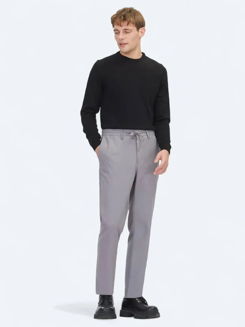 Kip Grey Weaving Jogging Fit Casual Trousers