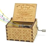 Sooye Hand Crank Music Box for Husband Gift for Husband, Plays The Tune You are My Sunshine Vintage Engraving Wooden - Image 1