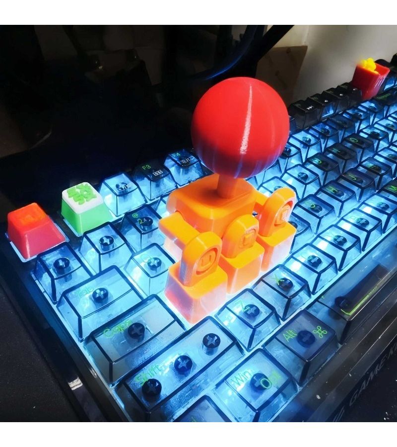1pc Novelty Street Fighting Style 3D Printed Game Joystick Keycap Red Black Retro Mechanical Keyboard Keycap WASD Direction Keys Ideal Choice for Gaming Enthusiasts and Computer Lovers - Image 1
